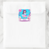 Cute Ballerina met neus Vierkante Sticker (Tas)