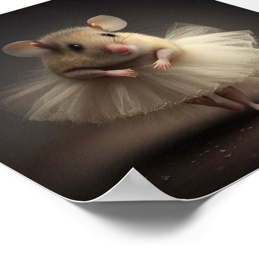 Cute ballerina muis poster (Hoek)