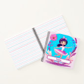 Cute Ballerina Notitieboek met  Nametag (Binnen)