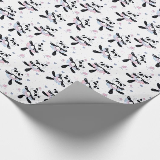 Cute Ballerina Panda Beren Ballet Dance Cadeaupapier (Hoek)