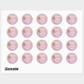 Cute Ballerina Party Doodle Classic Round Sticker (Vel)