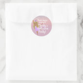 Cute Ballerina Party Doodle Classic Round Sticker (Tas)