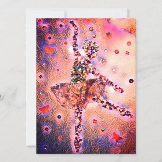 Cute Ballerina Pink Fairy Dancer Feestdagenkaart (Voorkant)