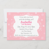 Cute Ballerina, Pink Girl Birthday Party Kaart (Achterkant)