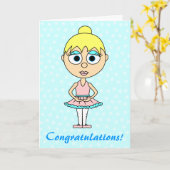 Cute Ballerina Recital Congratulations Card Kaart (Gele Bloem)