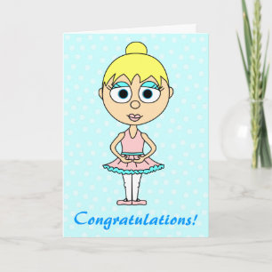 Cute Ballerina Recital Congratulations Card Kaart
