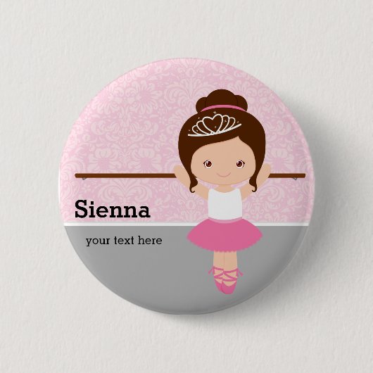 Cute Ballerina Ronde Button 5,7 Cm (Voorkant)