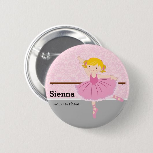 Cute Ballerina Ronde Button 5,7 Cm (Voorkant /achterkant)