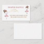 Cute ballerina tutu glitter blush diaper raffinage informatiekaartje (Voorkant / Achterkant)