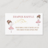 Cute ballerina tutu glitter blush diaper raffinage informatiekaartje (Voorkant)