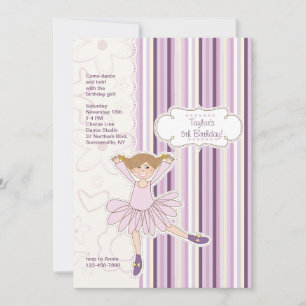Cute Ballerina Uitnodiging