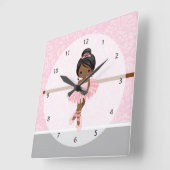 Cute ballerina vierkante klok (Hoek)