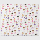 Cute Ballerina Wrapping Paper Cadeaupapier (Vlak)