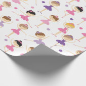Cute Ballerina Wrapping Paper Cadeaupapier (Hoek)