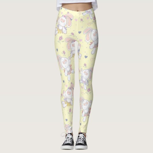 Cute Ballerinas Bunnies Leggings (Voorkant)