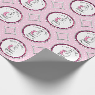Cute Ballet Ballerina Princess Poodle Dog (wit) Cadeaupapier