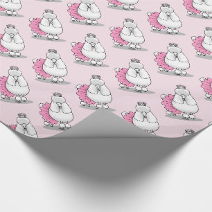 Cute Ballet Ballerina Princess Poodle Dog (wit) Cadeaupapier