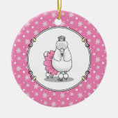 Cute Ballet Ballerina Princess Poodle Dog (wit) Keramisch Ornament (Voorkant)