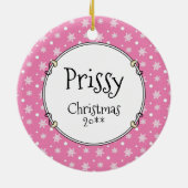 Cute Ballet Ballerina Princess Poodle Dog (wit) Keramisch Ornament (Achterkant)