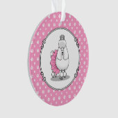 Cute Ballet Ballerina Princess Poodle Dog (wit) Ornament (voorkant)