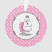 Cute Ballet Ballerina Princess Poodle Dog (wit) Ornament (voorkant)