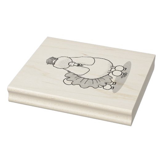 Cute Ballet Ballerina Princess Poodle Dog (wit) Rubberstempel (Stempel)
