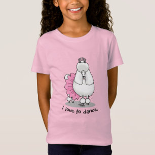 Cute Ballet Ballerina Princess Poodle Dog (wit) T-shirt