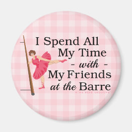 Cute Ballet Barre Funny Ballerina Dancer Gingham Magneet