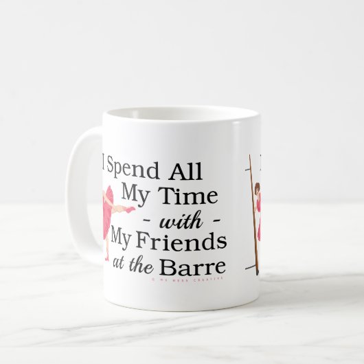 Cute Ballet Barre Funny Ballerina Dancer Koffiemok (Voorkant links)