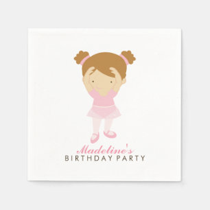 Cute Ballet Dancer Girl's Birthday Party Servet