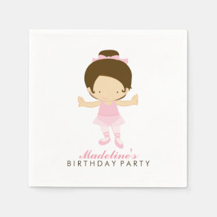 Cute Ballet Dancer Girl's Birthday Party Servetten