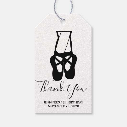 Cute Ballet Dancer Legs & Slippers Hartelijk dank Cadeaulabel (Voorkant)