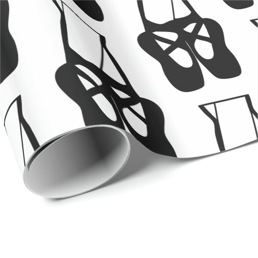 Cute Ballet Dancer Legs & Slippers Pattern Cadeaupapier (Rol Hoek)