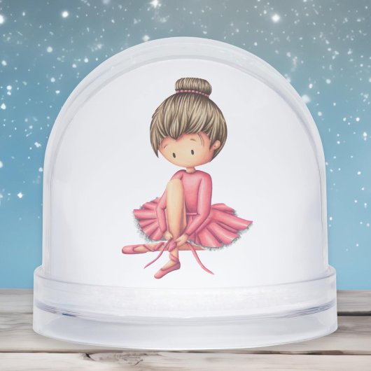 Cute Ballet Dancer Pink Tutu Sneeuwbol