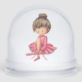 Cute Ballet Dancer Pink Tutu Sneeuwbol (Voorkant)