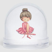 Cute Ballet Dancer Pink Tutu Sneeuwbol (Achterkant)