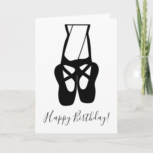 Cute Ballet Dancer Slippers Birthday Kaart (Voorkant)