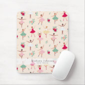 Cute Ballet Dancers Pattern Ballerina Muismat (Met muis)