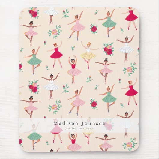 Cute Ballet Dancers Pattern Ballerina Muismat (Voorkant)