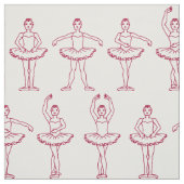 Cute Ballet Positions Pattern Stof (Swatch)