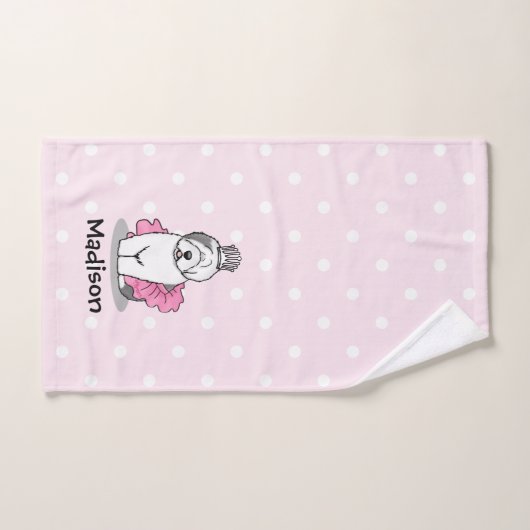 Cute Ballet Princess Old English Sheepdog Gray 1 Bad Handdoek (Handdoek)