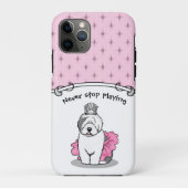 Cute Ballet Princess Old English Sheepdog Gray 1 Case-Mate iPhone Case (Achterkant)