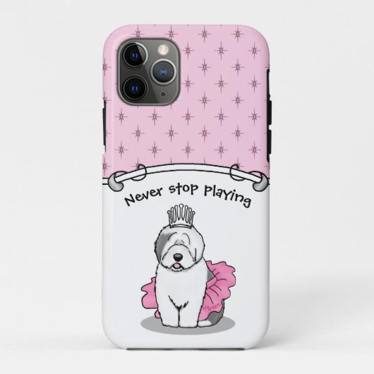 Cute Ballet Princess Old English Sheepdog Gray 1 Case-Mate iPhone Case (Achterkant)