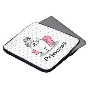 Cute Ballet Princess Old English Sheepdog Gray 1 Laptop Sleeve