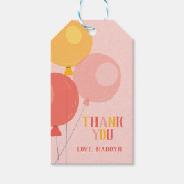 Cute ballon bedankingskaartjes cadeaulabel