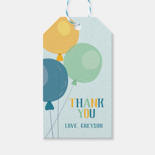 Cute ballon bedankingskaartjes cadeaulabel (Voorkant)