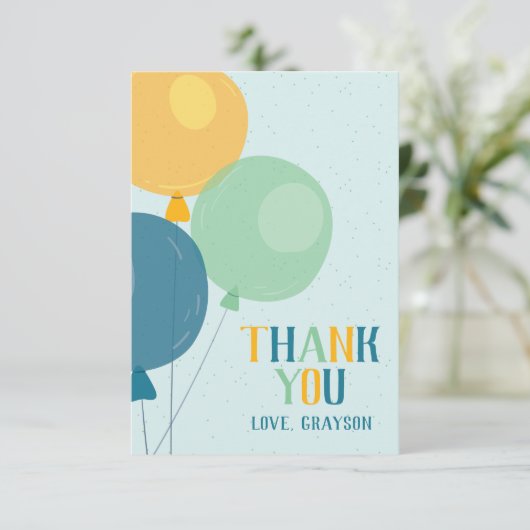 Cute Ballon Bedankkaart (Staand voorkant)