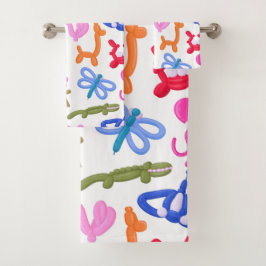 Cute ballon dieren kleurrijk kids patroon bad handdoek