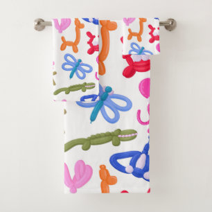 Cute ballon dieren kleurrijk kids patroon bad handdoek