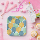 Cute Balloon Birthday Paper Borden Papieren Bordje (Feest)